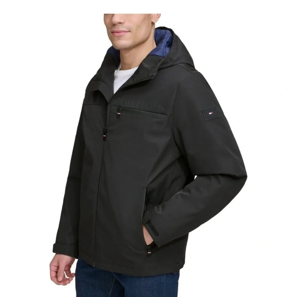 Tommy Hilfiger Black Quilted Performance Jacket Medium